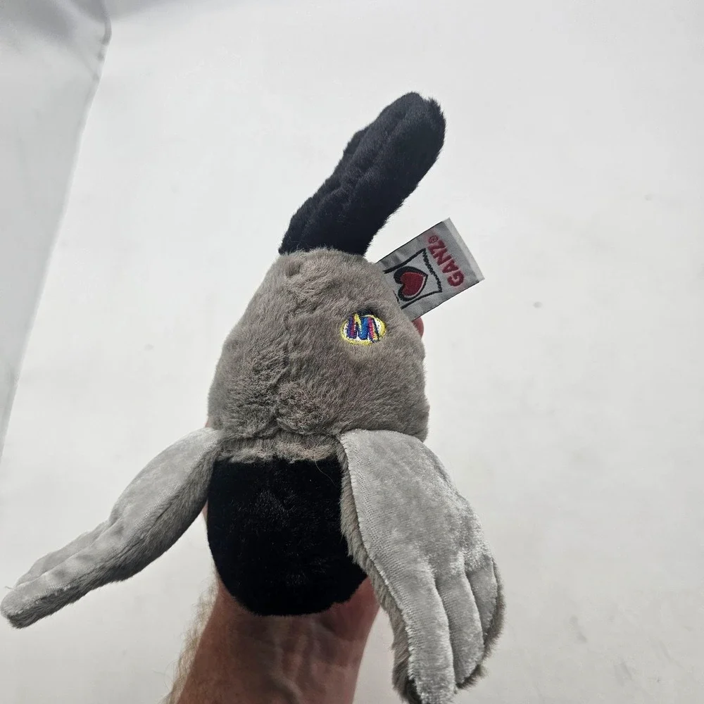 GANZ Webkinz Lil'Kinz Robin Bird Plush Stuffed Animal Toy Small Gray Orange